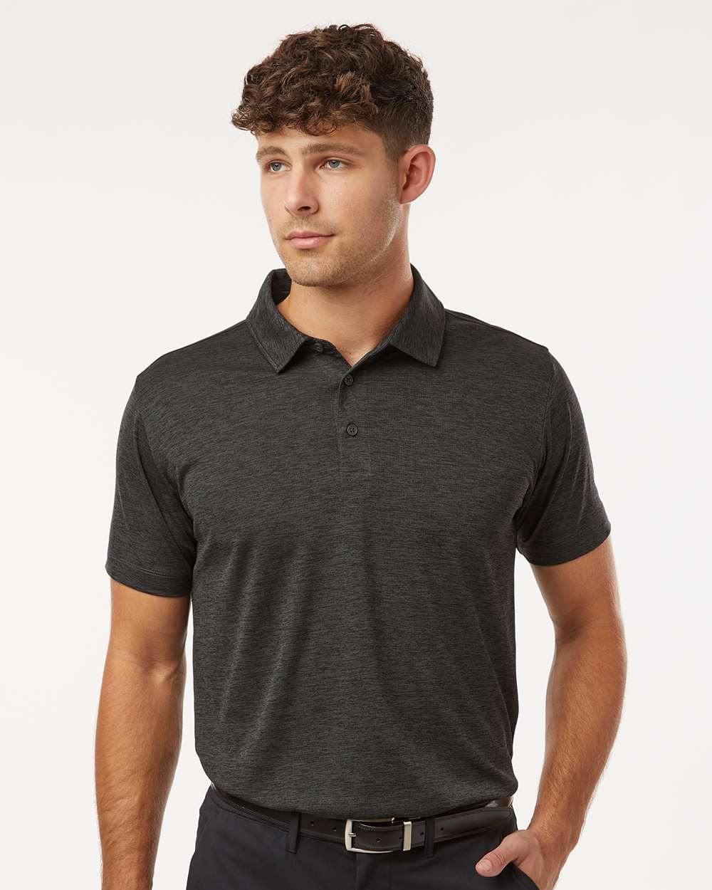 AllPro Men's Pro-Lock Performance Mélange Polo - 4HM00 Black Melange