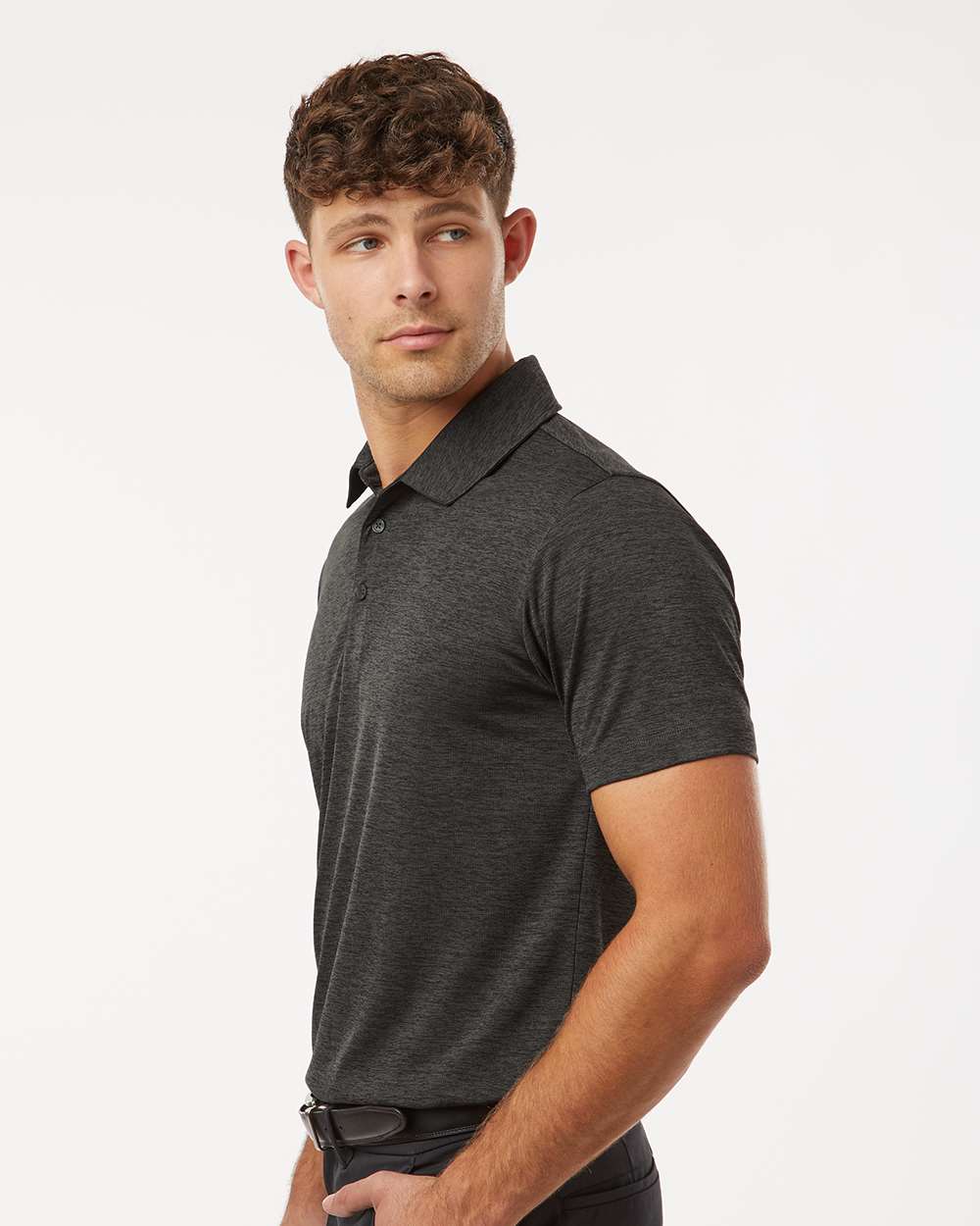 AllPro Men's Pro-Lock Performance Mélange Polo - 4HM00 Black Melange