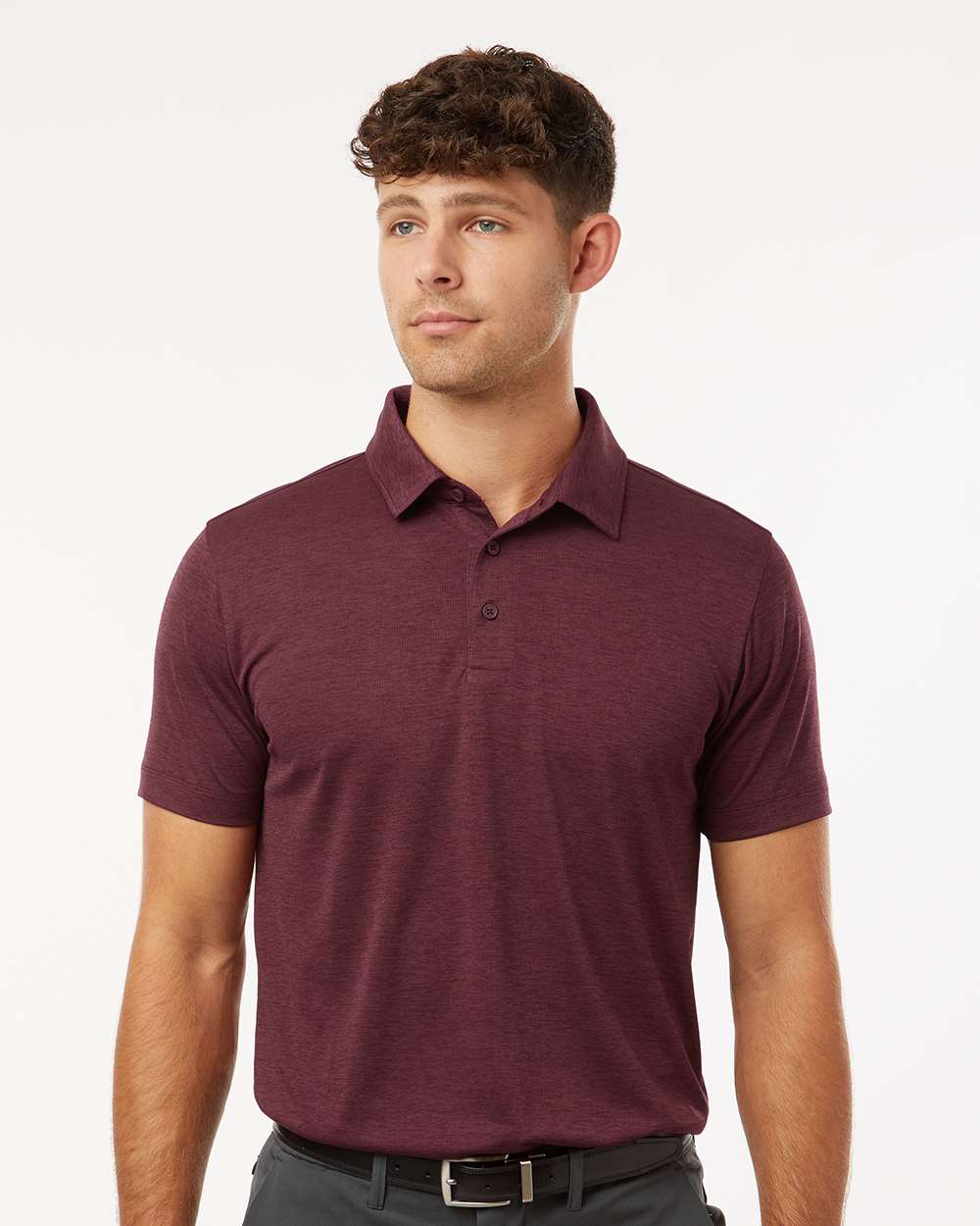 AllPro Men's Pro-Lock Performance Mélange Polo - 4HM00 Maroon Melange