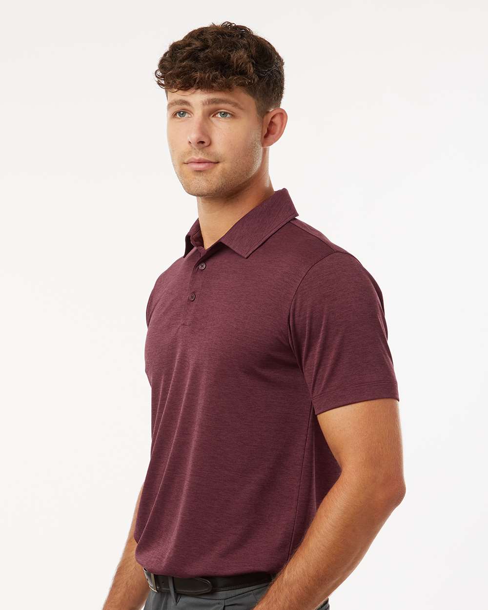 AllPro Men's Pro-Lock Performance Mélange Polo - 4HM00 Maroon Melange