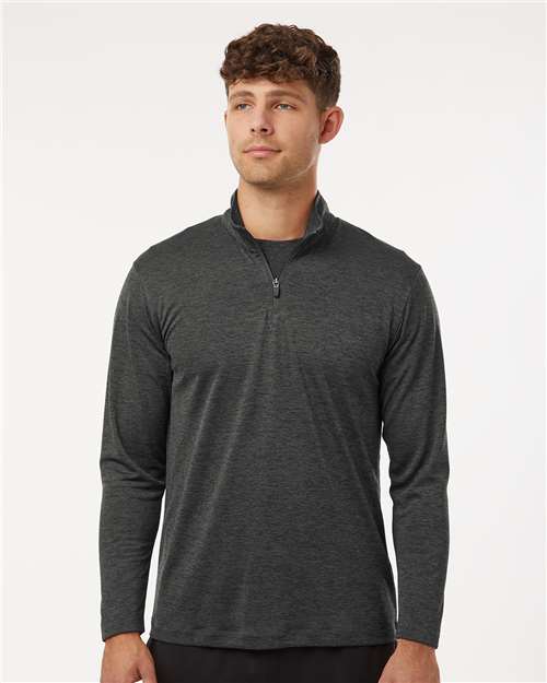 AllPro Men's Pro-Lock Performance Mélange Quarter-Zip Pullover - 4HM700 Black Melange