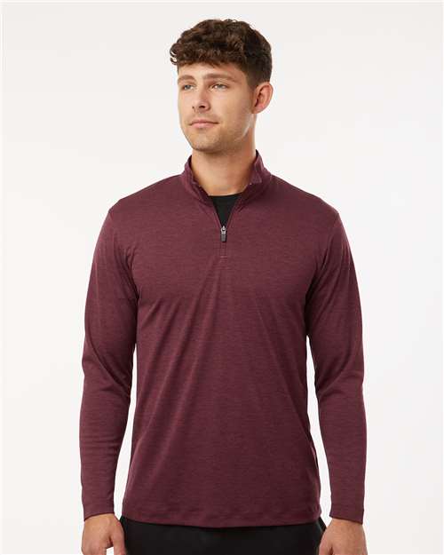 AllPro Men's Pro-Lock Performance Mélange Quarter-Zip Pullover - 4HM700 Maroon Melange
