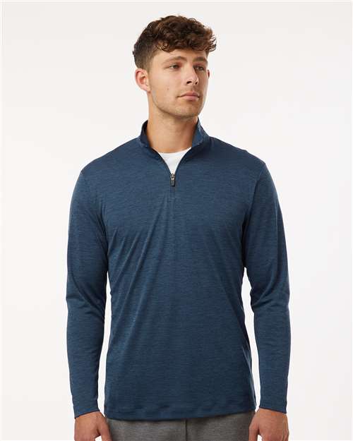 AllPro Men's Pro-Lock Performance Mélange Quarter-Zip Pullover - 4HM700 Navy Melange