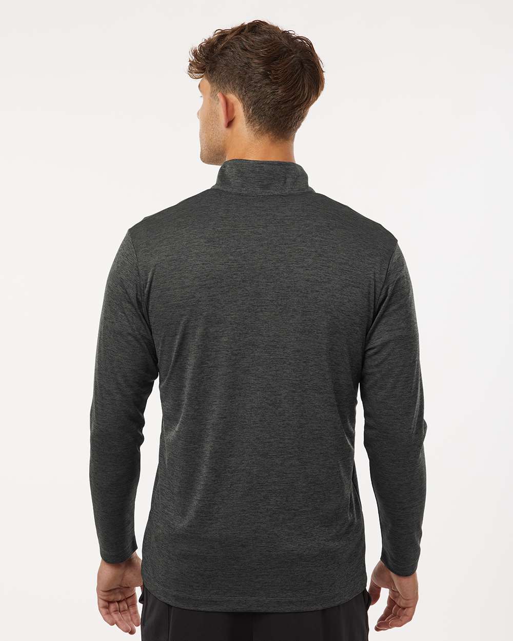 AllPro Men's Pro-Lock Performance Mélange Quarter-Zip Pullover - 4HM700 Black Melange