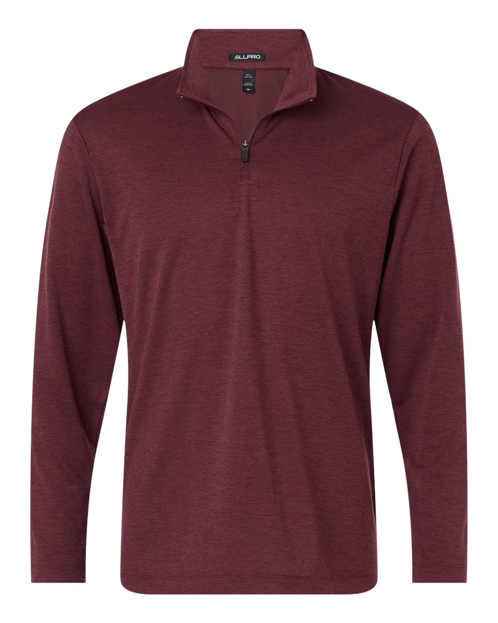 AllPro Men's Pro-Lock Performance Mélange Quarter-Zip Pullover - 4HM700 Maroon Melange