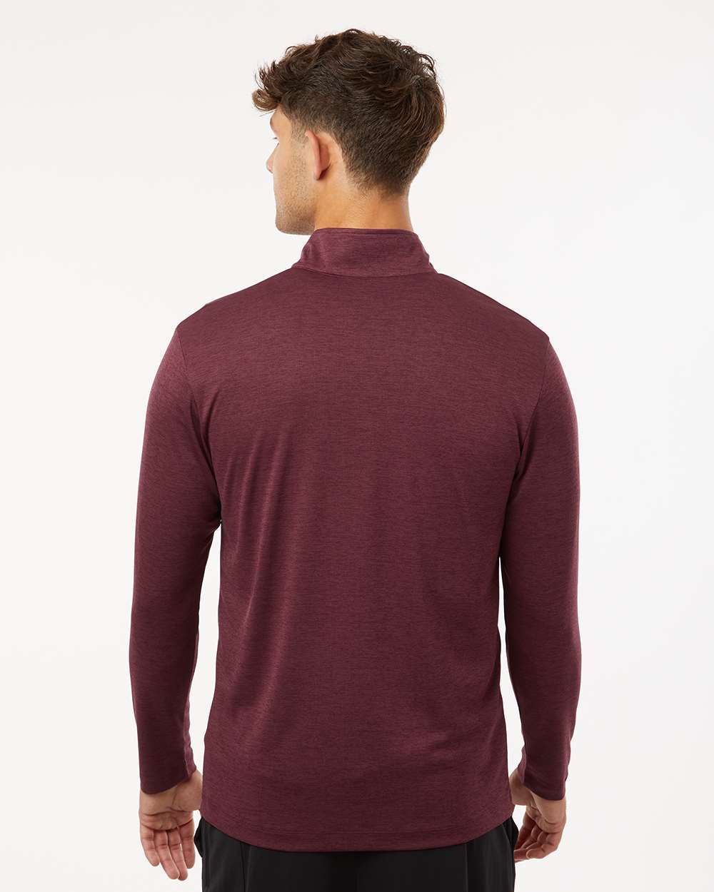 AllPro Men's Pro-Lock Performance Mélange Quarter-Zip Pullover - 4HM700 Maroon Melange
