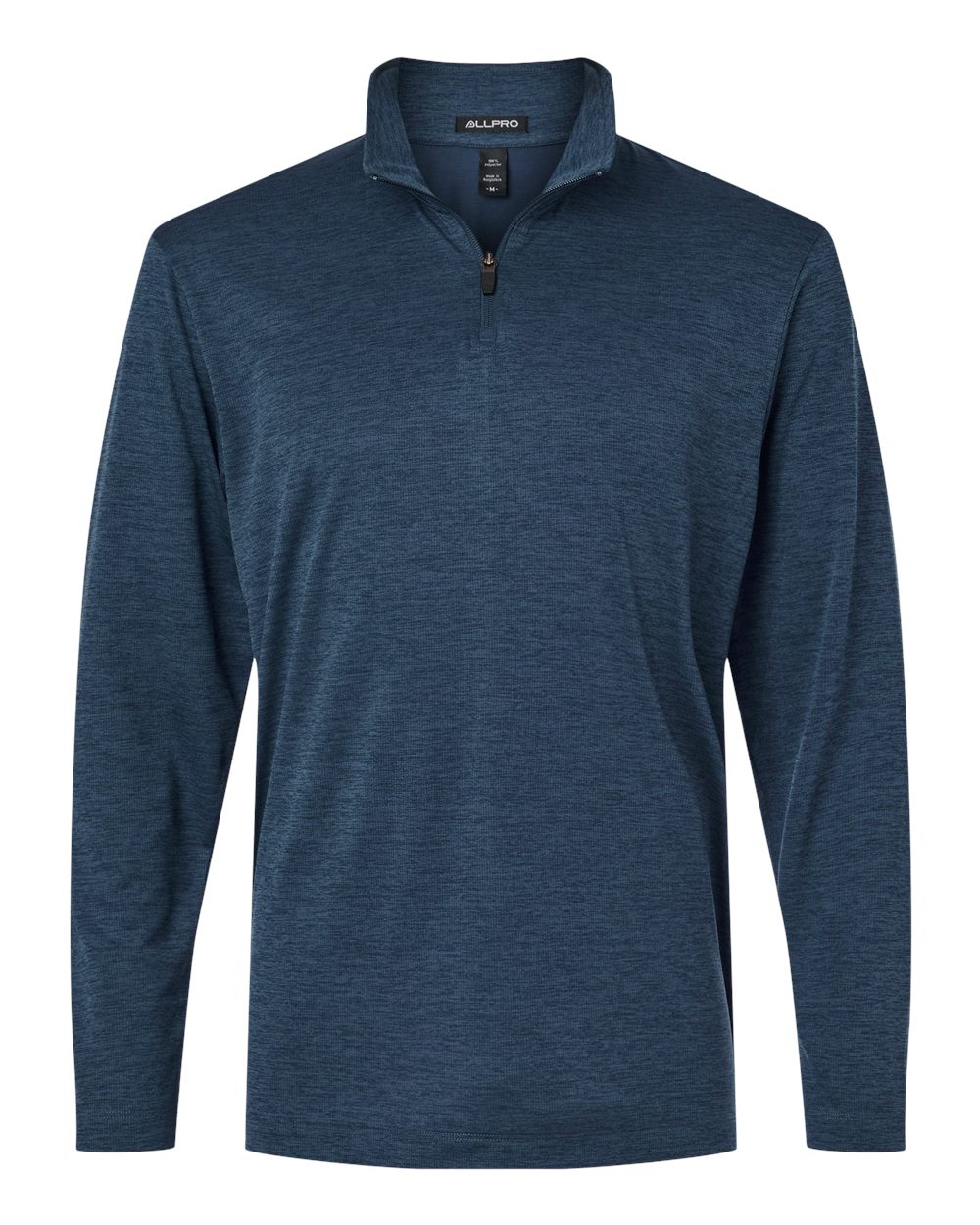 AllPro Men's Pro-Lock Performance Mélange Quarter-Zip Pullover - 4HM700 Navy Melange