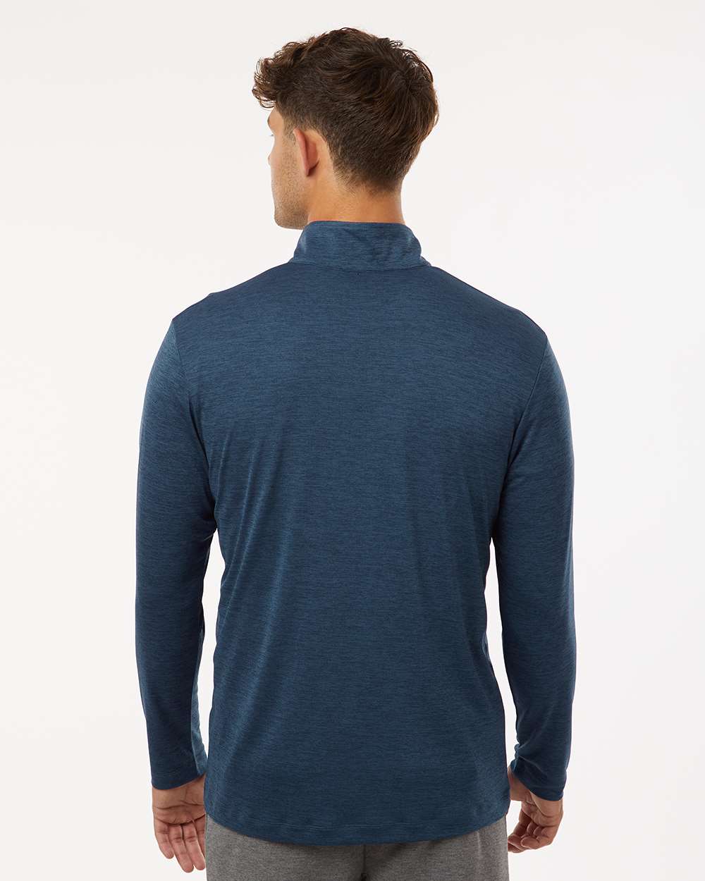 AllPro Men's Pro-Lock Performance Mélange Quarter-Zip Pullover - 4HM700 Navy Melange