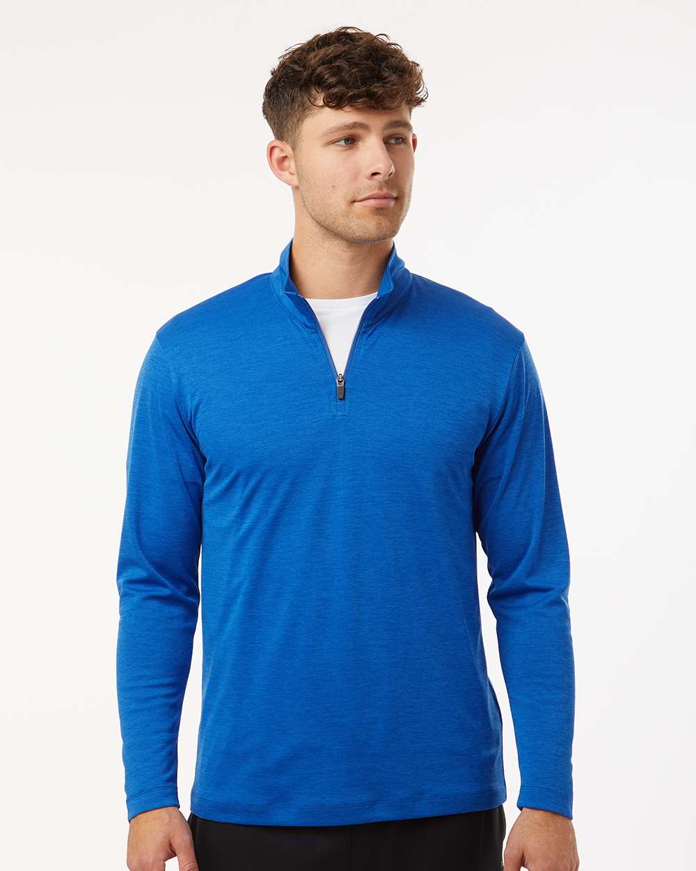 AllPro Men's Pro-Lock Performance Mélange Quarter-Zip Pullover - 4HM700 Royal Melange