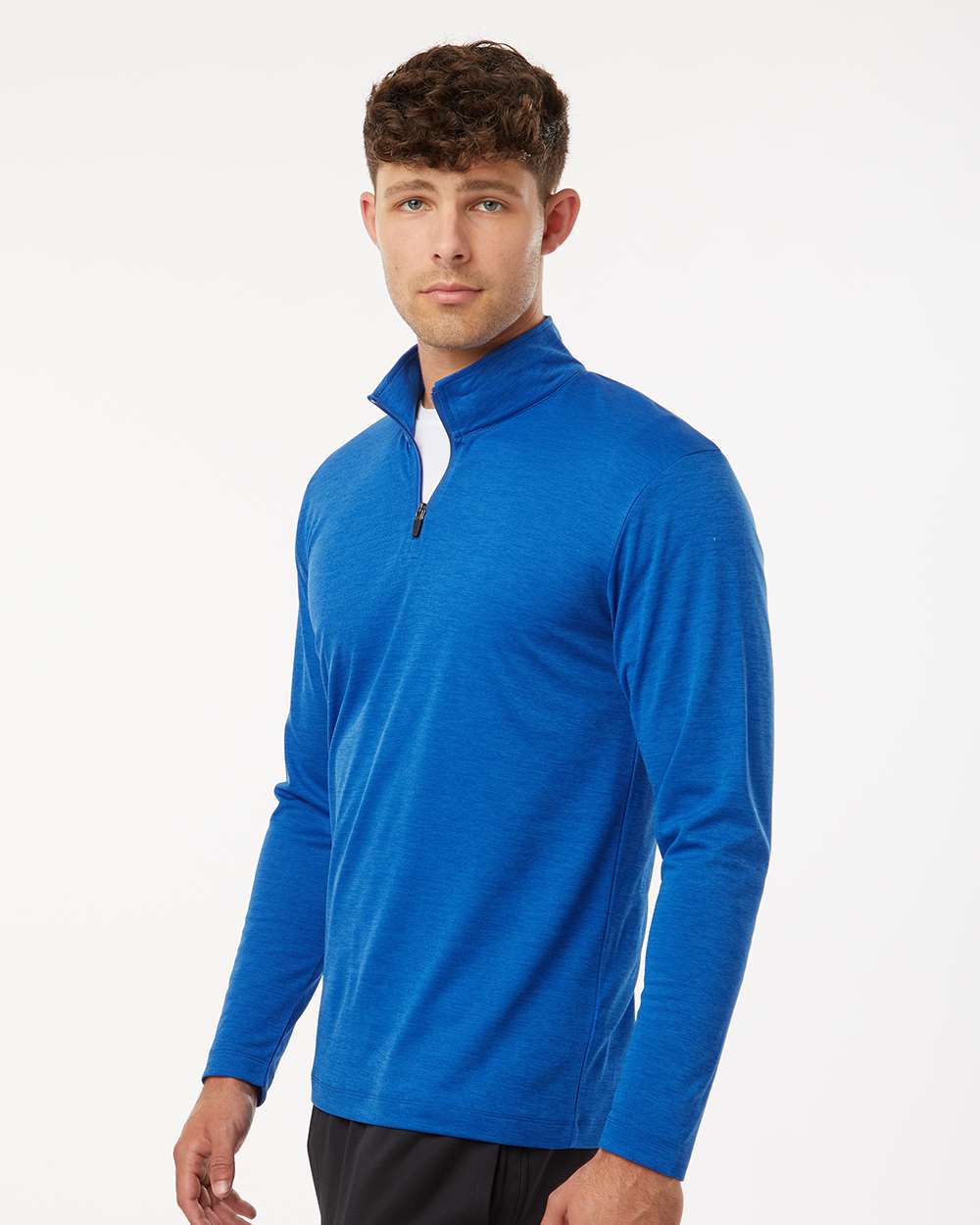 AllPro Men's Pro-Lock Performance Mélange Quarter-Zip Pullover - 4HM700 Royal Melange