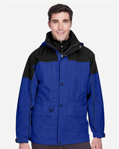 North End Men's 3-in-1 Two-Tone Parka - 88006 Royal Cobalt