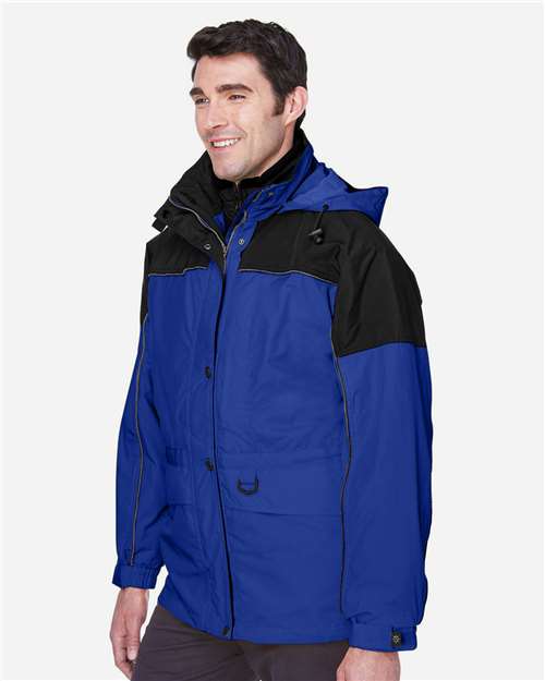 North End Men's 3-in-1 Two-Tone Parka - 88006 Royal Cobalt