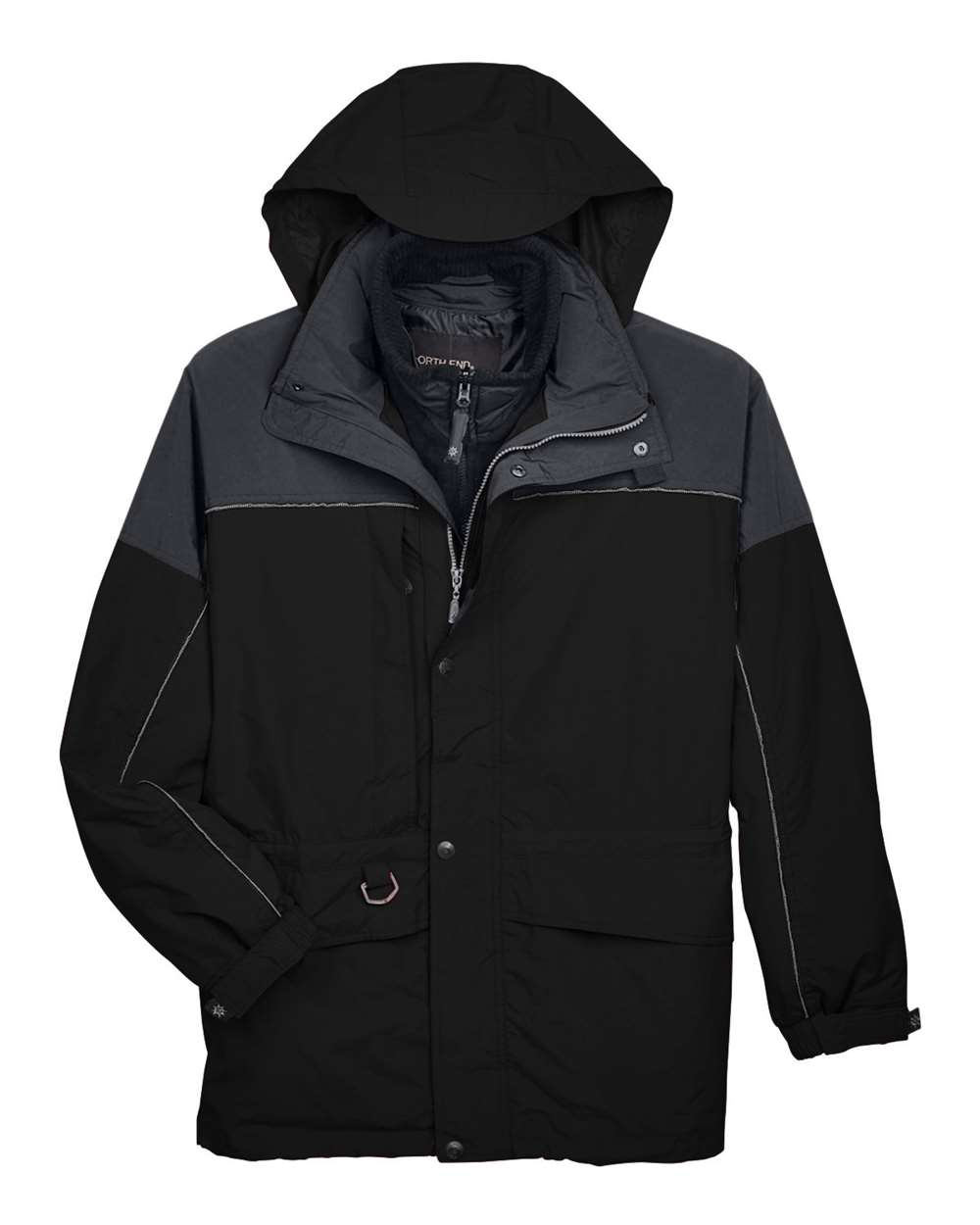 North End Men's 3-in-1 Two-Tone Parka - 88006 Black