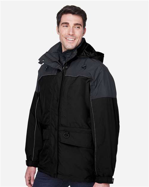 North End Men's 3-in-1 Two-Tone Parka - 88006 Black