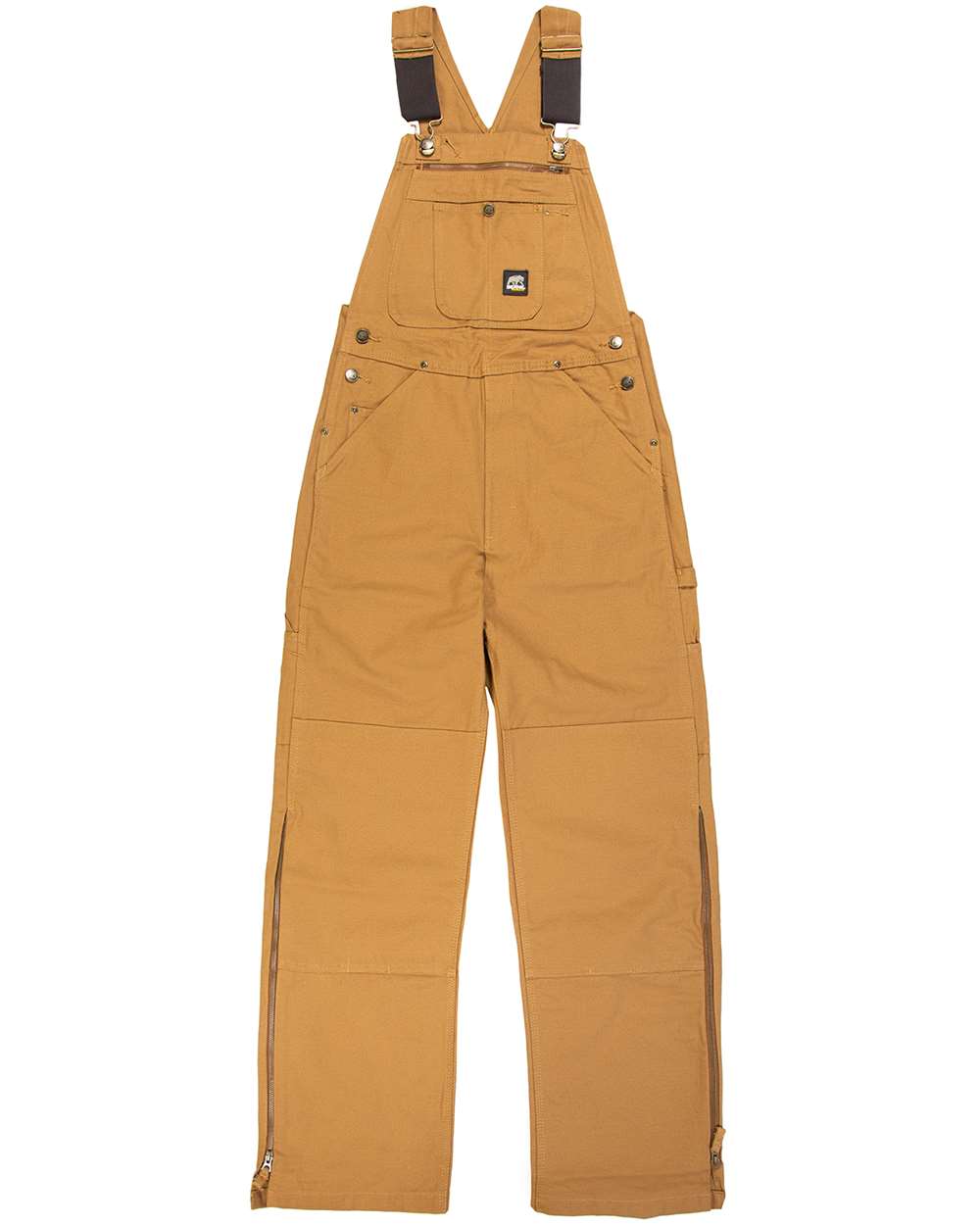 Berne Apparel Short-Length Slab Unlined Duck Bib Overall - B1067S Brown Duck