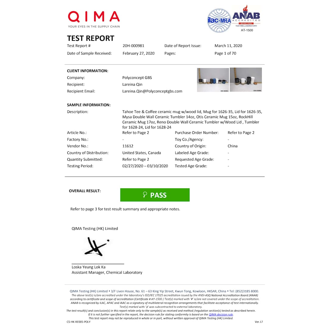 Reno Double Wall Ceramic Tumbler w/Wood Lid 10oz - 1628-24 Black