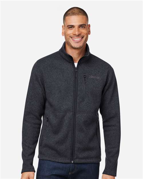 Marmot Men's Drop Line Fleece Jacket - M16223 Black Heather