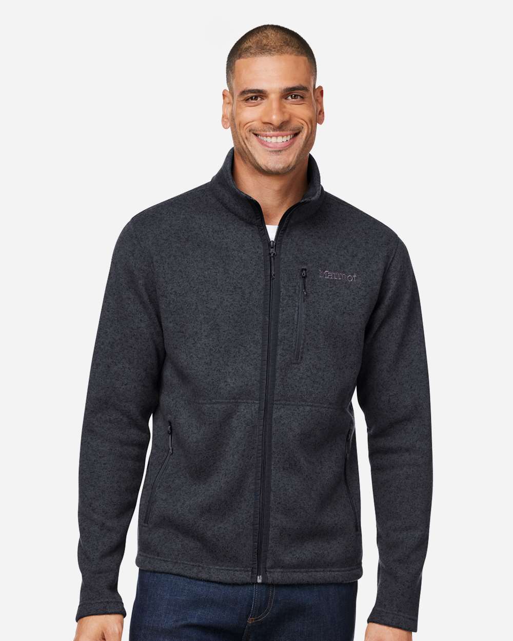 Marmot Men's Drop Line Fleece Jacket - M16223 Black Heather