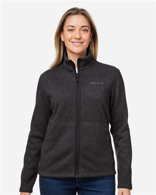 Marmot Women's Drop Line Fleece Jacket - M16250 Black Heather
