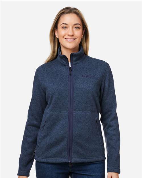 Marmot Women's Drop Line Fleece Jacket - M16250 Arctic Navy Heather