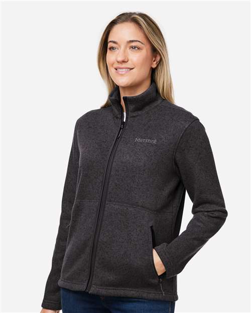 Marmot Women's Drop Line Fleece Jacket - M16250 Black Heather