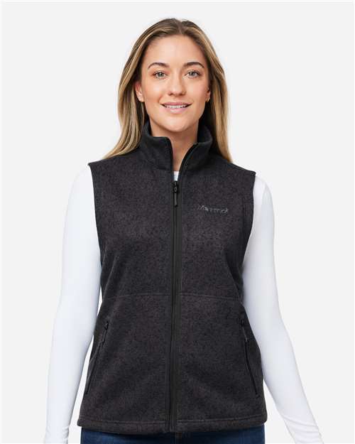 Marmot Women's Drop Line Fleece Vest - M16251 Black Heather