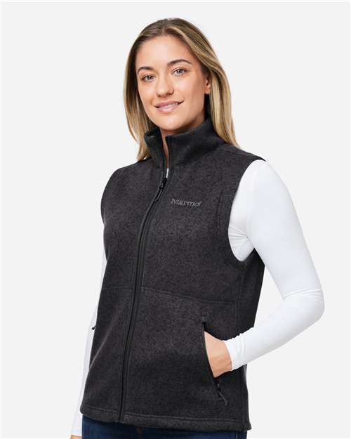 Marmot Women's Drop Line Fleece Vest - M16251 Black Heather