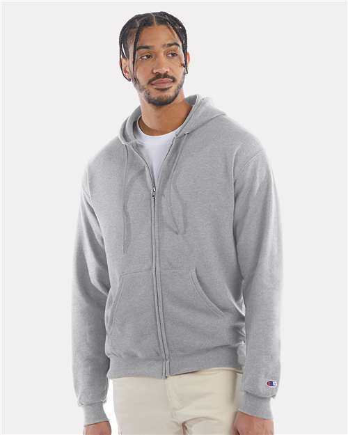 Champion Unisex Powerblend® Full-Zip Hooded Sweatshirt - S800 Light Steel