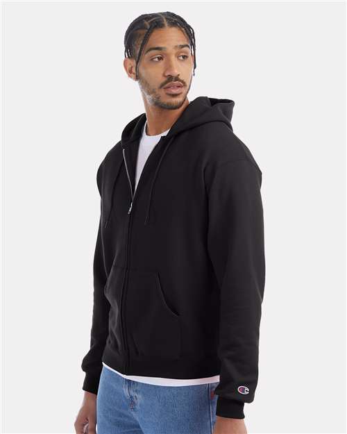 Champion Unisex Powerblend® Full-Zip Hooded Sweatshirt - S800 Black