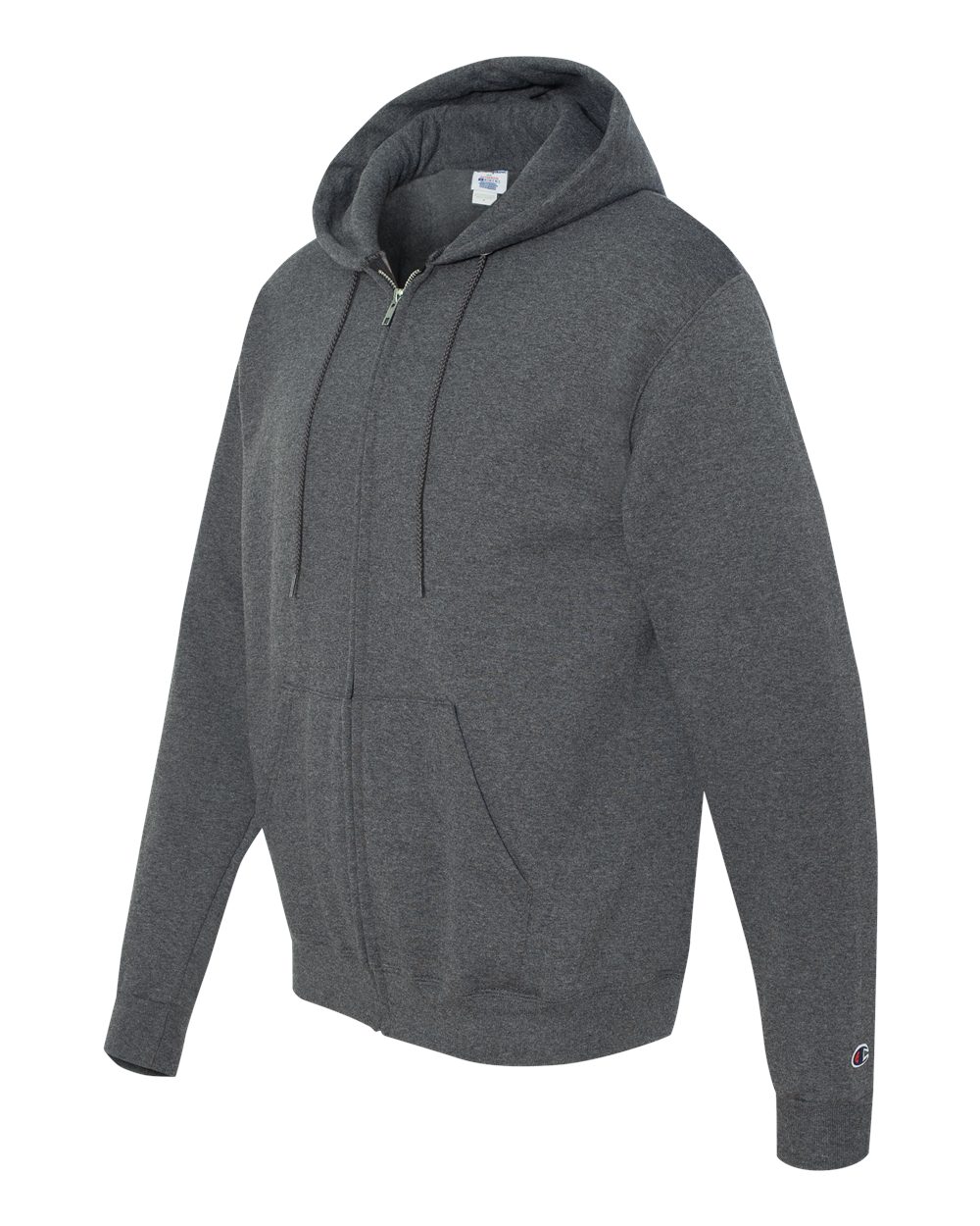 Champion Unisex Powerblend® Full-Zip Hooded Sweatshirt - S800 Charcoal Heather
