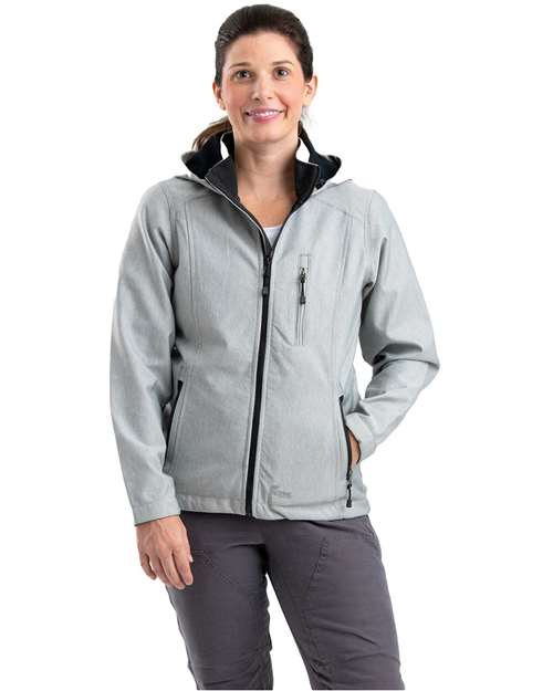 Berne Apparel Women’s Hooded Soft Shell Jacket - WJS301 Grey