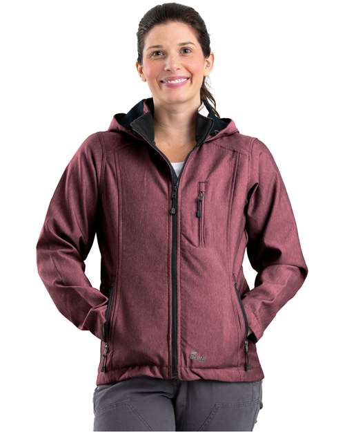 Berne Apparel Women’s Hooded Soft Shell Jacket - WJS301 Maroon