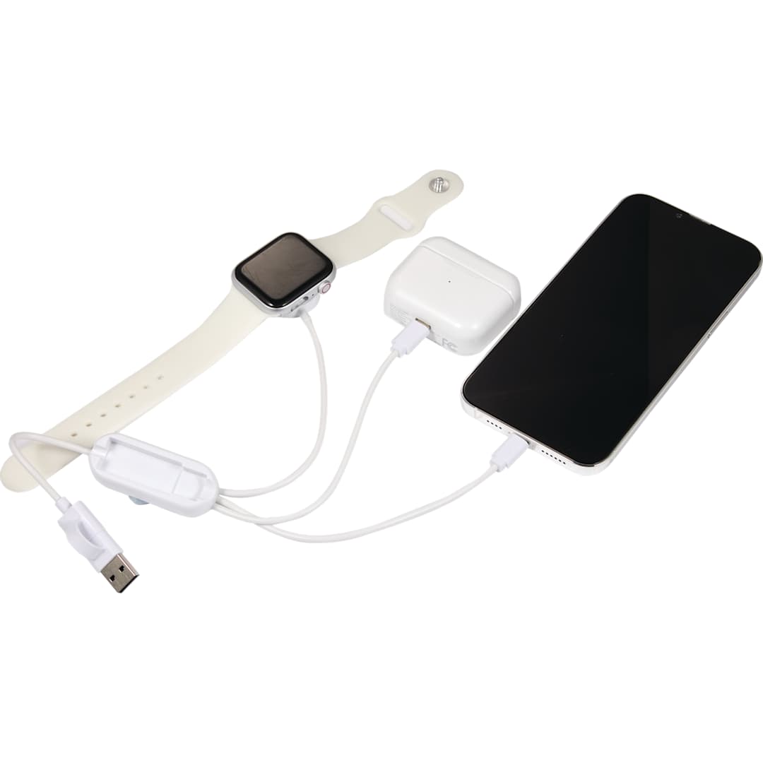Allcord 5-in-1 Charging Cable with iWatch Charger - 7143-79 White