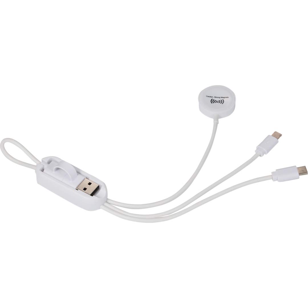 Allcord 5-in-1 Charging Cable with iWatch Charger - 7143-79 White