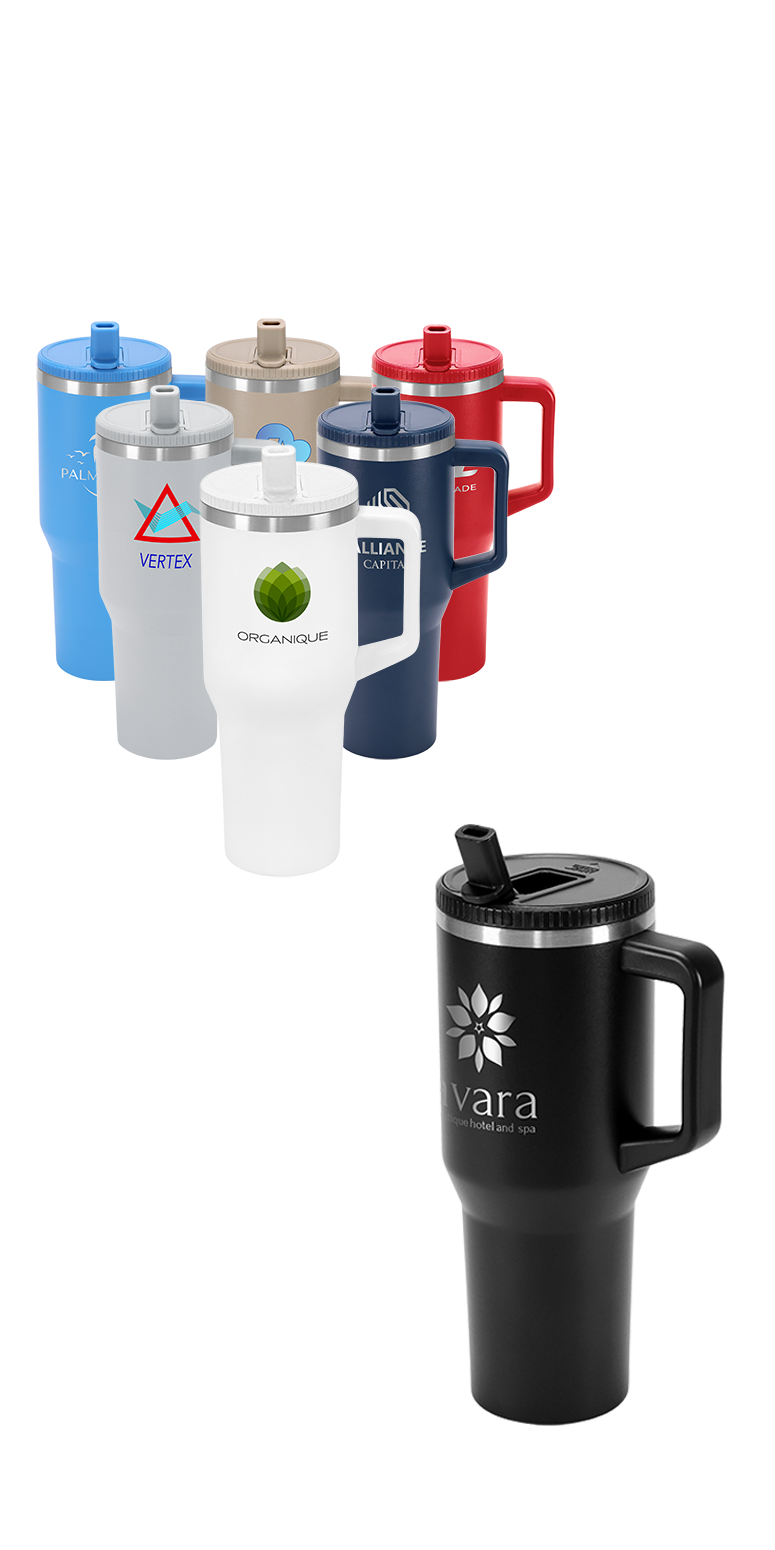 Urban Peak 40oz FLIP STRAW LOW PROFILE MUG - SL195PR White