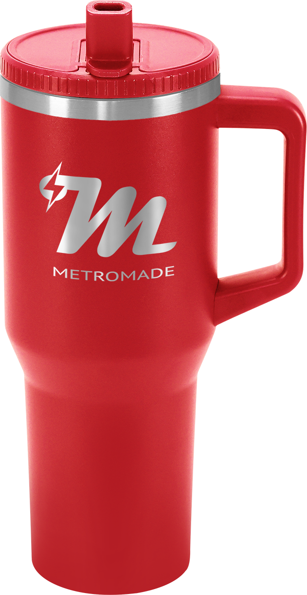 Urban Peak 40oz FLIP STRAW LOW PROFILE MUG - SL195PR red