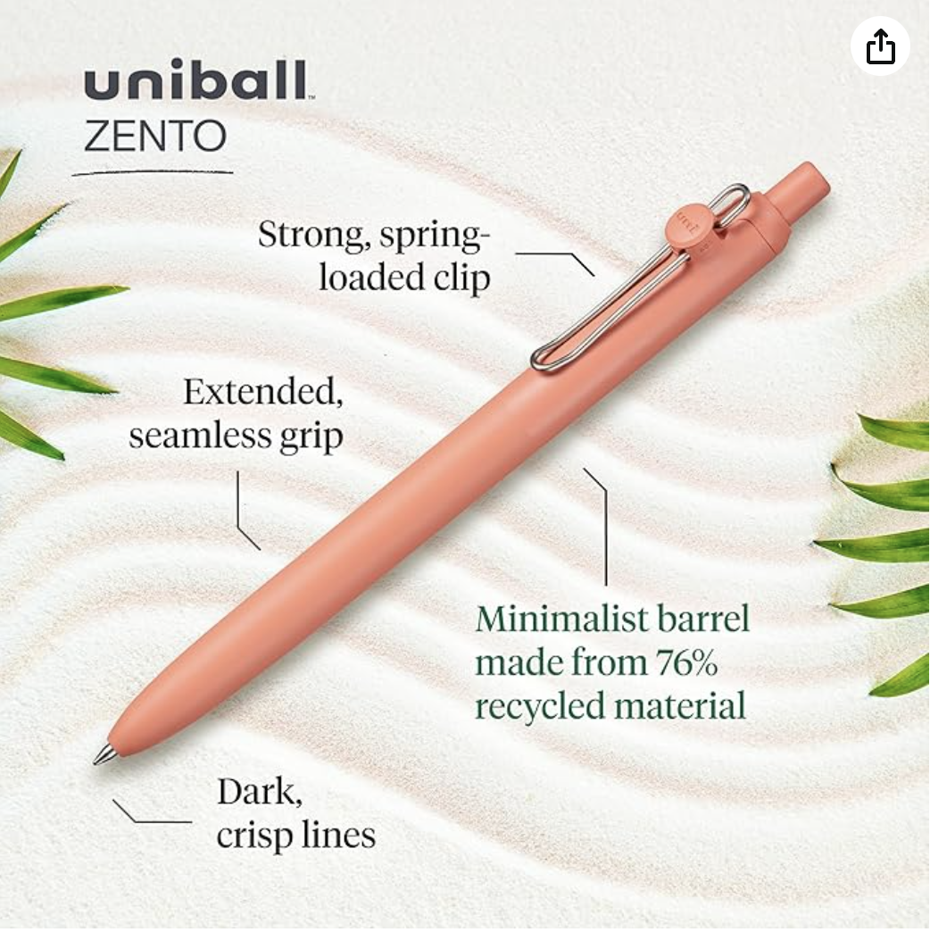 uni-ball Uniball™ Zento Stylo Gel Rétractable Boho - UB31B Orange