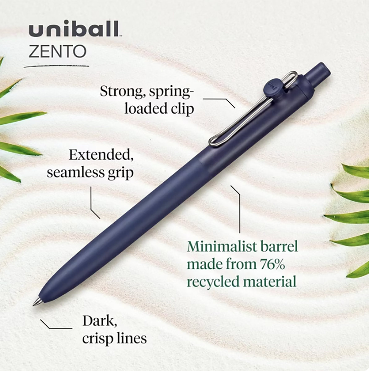 uni-ball Uniball™ Zento Stylo Gel Rétractable Sourdine - UB31M Beige