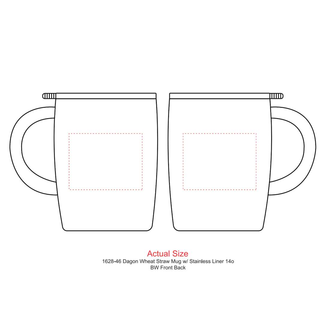 Dagon Wheat Straw Mug w/ Stainless Liner 14oz - 1628-46 Gray