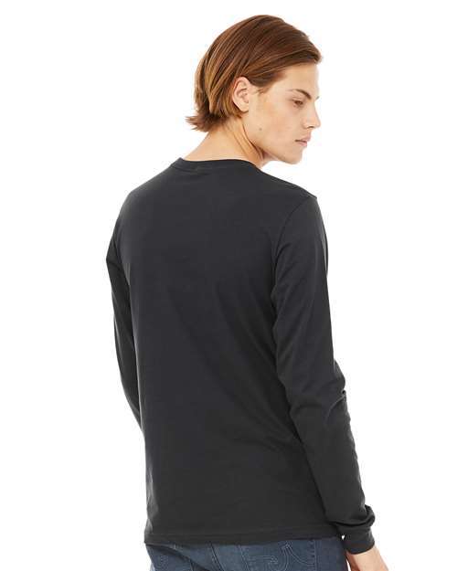 BELLA + CANVAS Unisex Jersey Long Sleeve Tee - 3501 Dark Grey