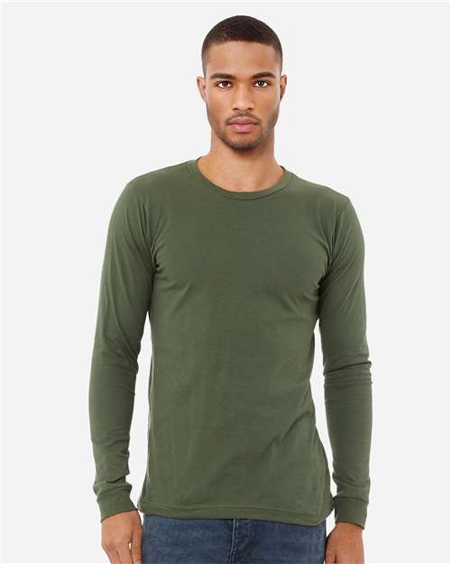 BELLA + CANVAS Unisex Jersey Long Sleeve Tee - 3501 Military Green
