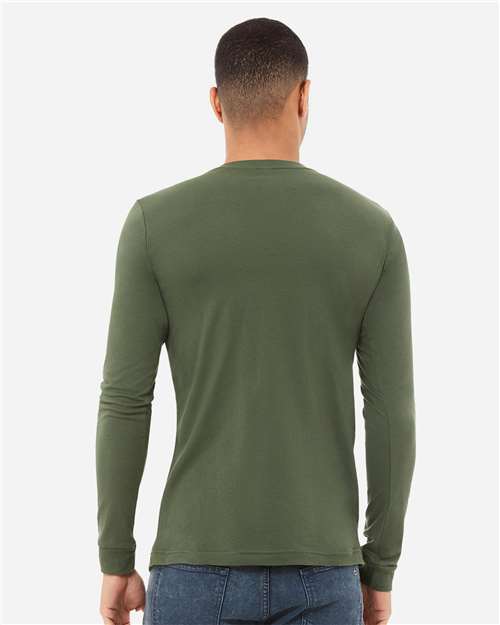 BELLA + CANVAS Unisex Jersey Long Sleeve Tee - 3501 Military Green
