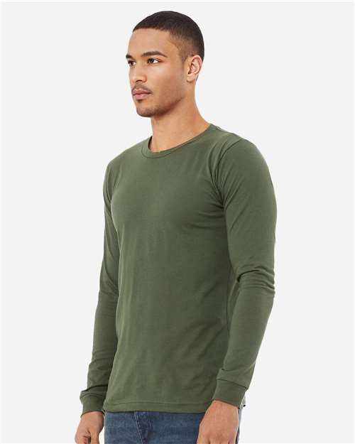 BELLA + CANVAS Unisex Jersey Long Sleeve Tee - 3501 Military Green