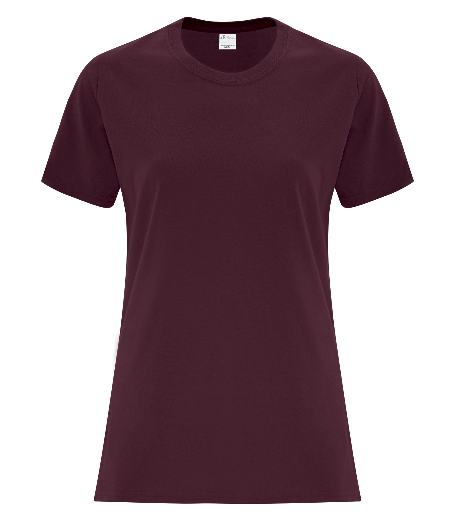 ATCᴹᶜ Everyday Collectionᴹᴰ ATCᴹᶜ T-SHIRT EVERYDAY À COUTURES LATÉRALES POUR FEMMES - ATCS1000L Maroon