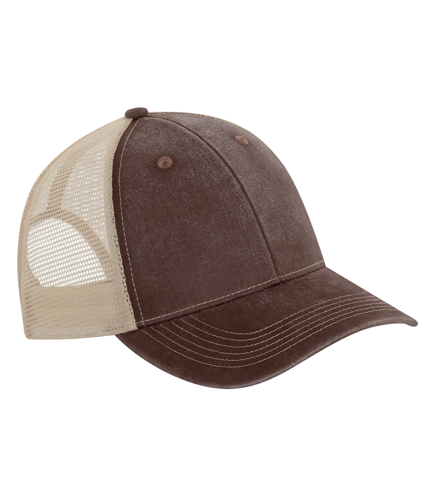 ATCᴹᶜ ATCᴹᶜ CASQUETTE TRUCKER TEINTE AU PIGMENT - C1322 Dark Brown-Crème