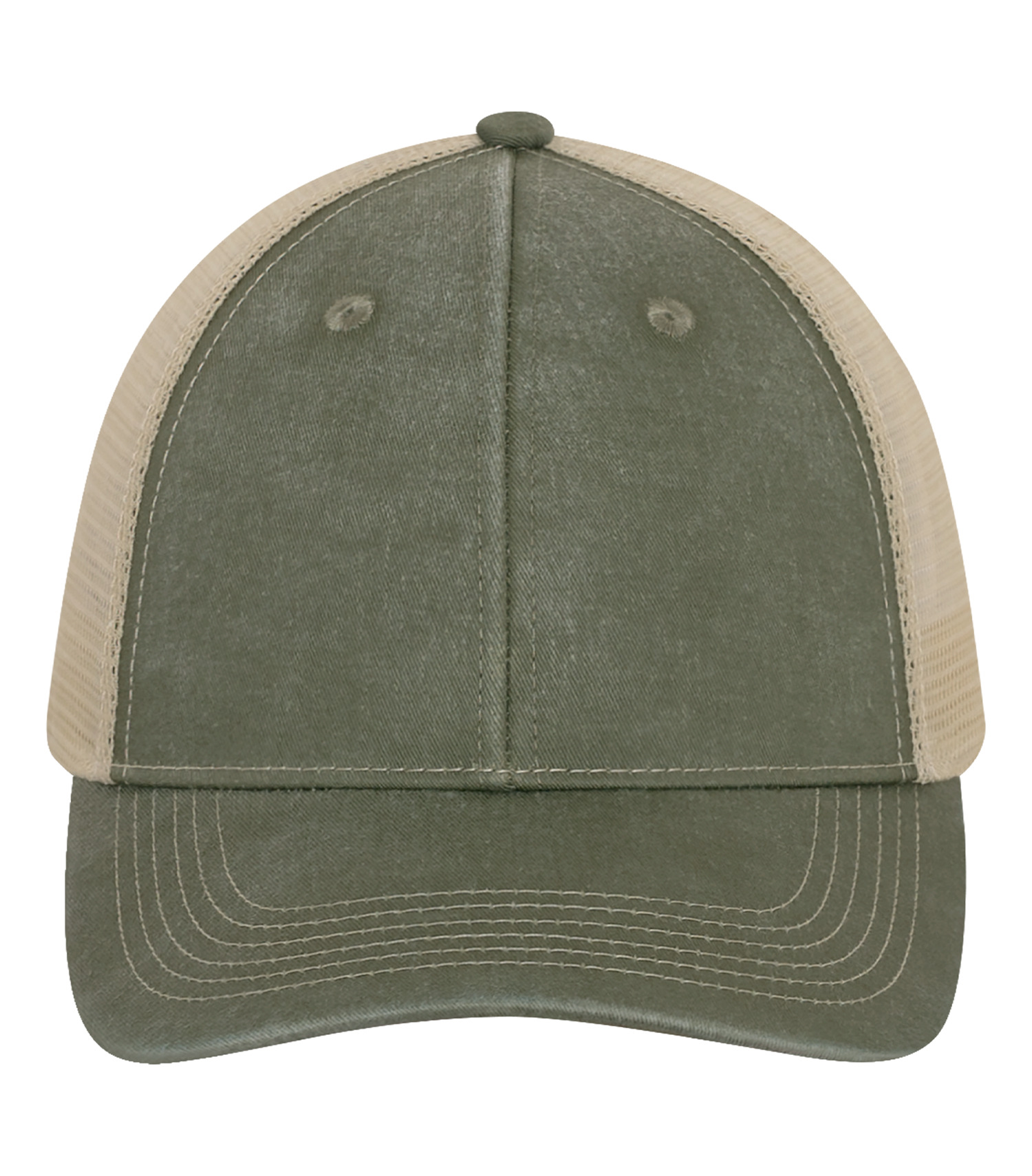 ATCᴹᶜ ATCᴹᶜ CASQUETTE TRUCKER TEINTE AU PIGMENT - C1322 Military Green-Crème