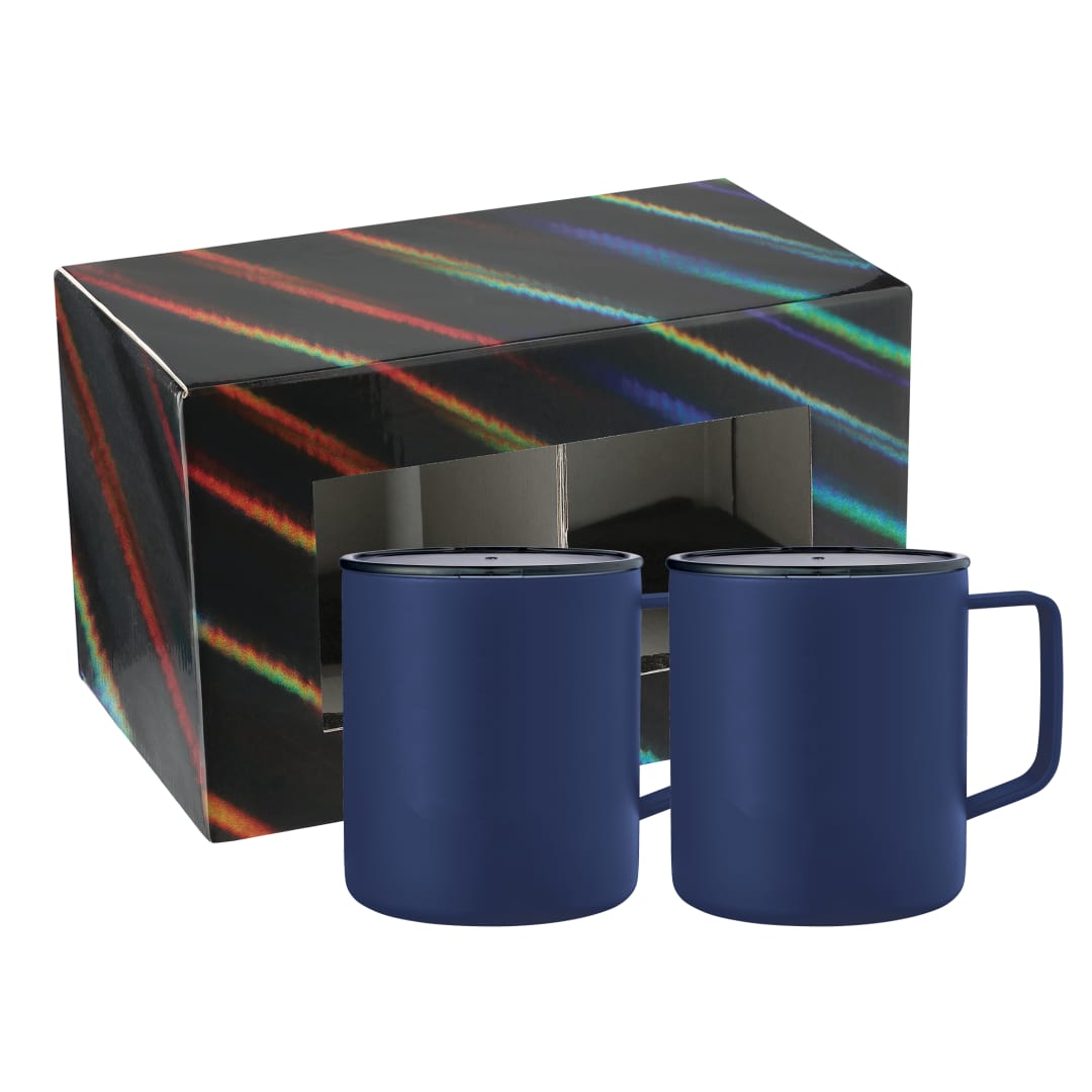 Rover Camp Mug 14oz Powder coated 2 in 1 Gift Set - 1628-61 Blue