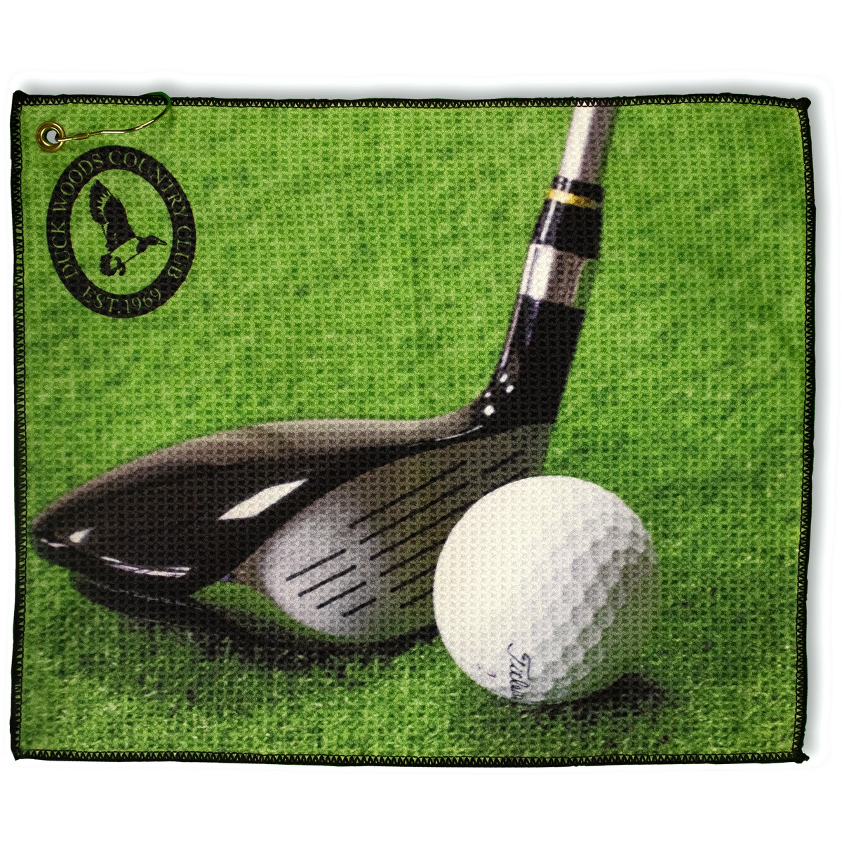 Microfiber Waffle Golf Towel - MW18CGSL White