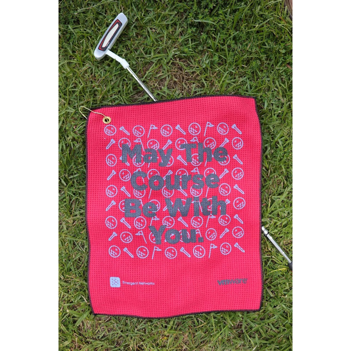 Microfiber Waffle Golf Towel - MW18CGSL White