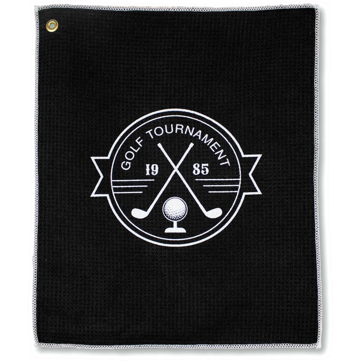 Microfiber Waffle Golf Towel - MW18CGSL black